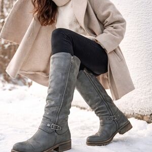 RIEKER  Charcoal Knee-High Winter Boots